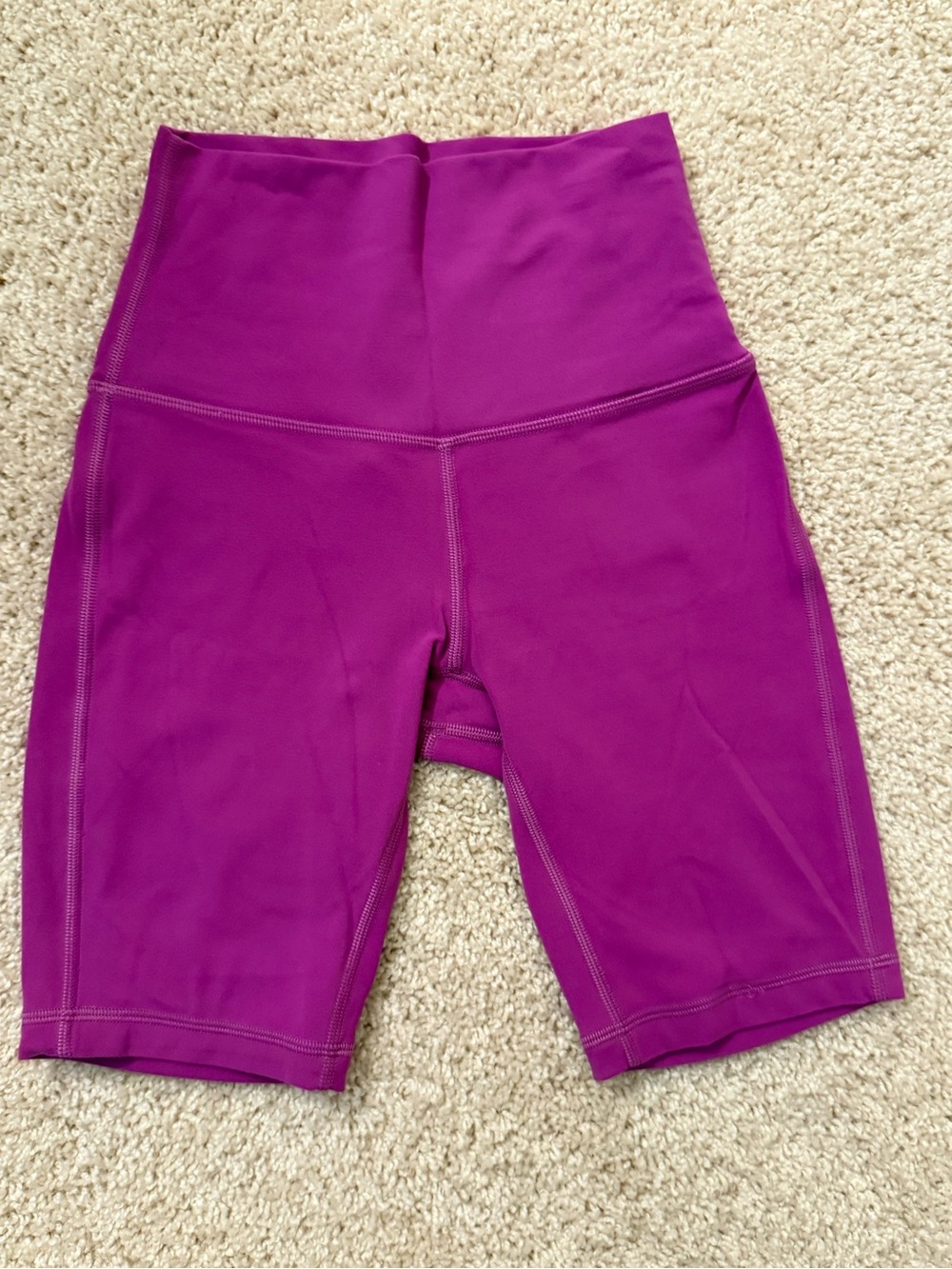 Lululemon High-Waist Raspberry Women’s Bike Shorts, Size 2